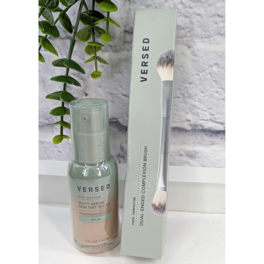 NEW LOT2🌿Versed Multi-Serum Skin Tint SPF 40 Foundation 1oz 5N Dual Ended Brush
